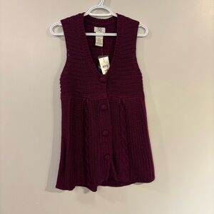 NWT 725 Originals knit tunic sleeveless cardigan , button front